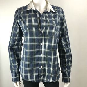 Frank & Eileen Barry Blouse Plaid Top Button Down